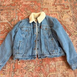 Levi's Blue Denim Jacket with Cream Collar